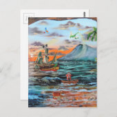 Peter Pan Hook's cove Tinker Bell schilderij Briefkaart (Voorkant / Achterkant)