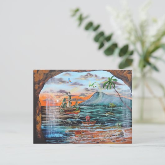 Peter Pan Hook's cove Tinker Bell schilderij Briefkaart (Staand voorkant)