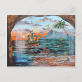 Peter Pan Hook's cove Tinker Bell schilderij Briefkaart (Voorkant)