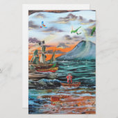 Peter Pan Hook's cove Tinker Bell schilderij Briefpapier (Voorkant / Achterkant)