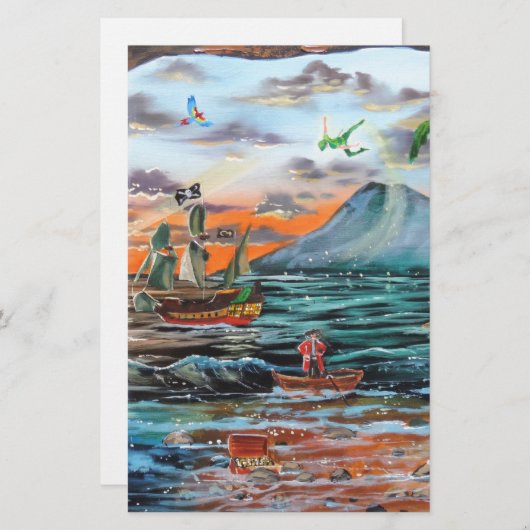 Peter Pan Hook's cove Tinker Bell schilderij Briefpapier (Voorkant / Achterkant)