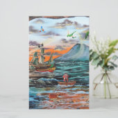 Peter Pan Hook's cove Tinker Bell schilderij Briefpapier (Staand voorkant)