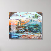 Peter Pan Hook's cove Tinker Bell schilderij Canvas Afdruk (Voorkant)