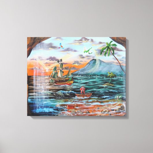 Peter Pan Hook's cove Tinker Bell schilderij Canvas Afdruk (Voorkant)