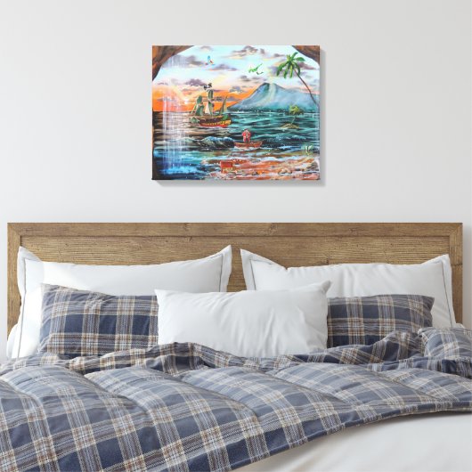 Peter Pan Hook's cove Tinker Bell schilderij Canvas Afdruk (Insitu (Slaapkamer))