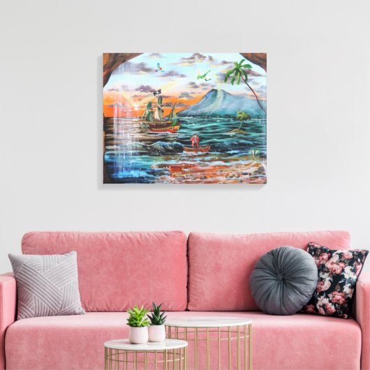 Peter Pan Hook's cove Tinker Bell schilderij Canvas Afdruk (Insitu (Woonkamer))