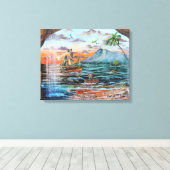 Peter Pan Hook's cove Tinker Bell schilderij Canvas Afdruk (Insitu (Houten vloer))