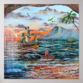 Peter Pan Hook's cove Tinker Bell schilderij Poster (Voorkant)