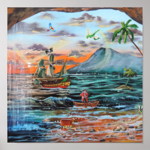 Peter Pan Hook's cove Tinker Bell schilderij Poster
