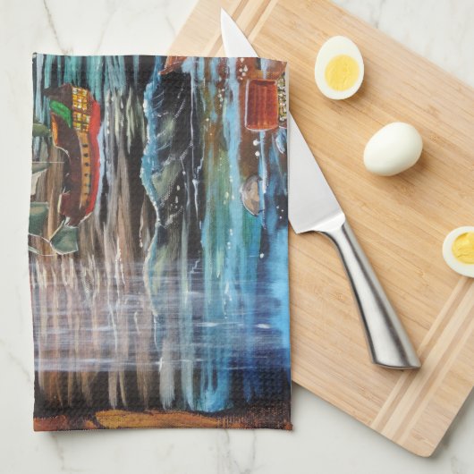 Peter Pan Hook's cove Tinker Bell schilderij Theedoek (Quarter Fold)