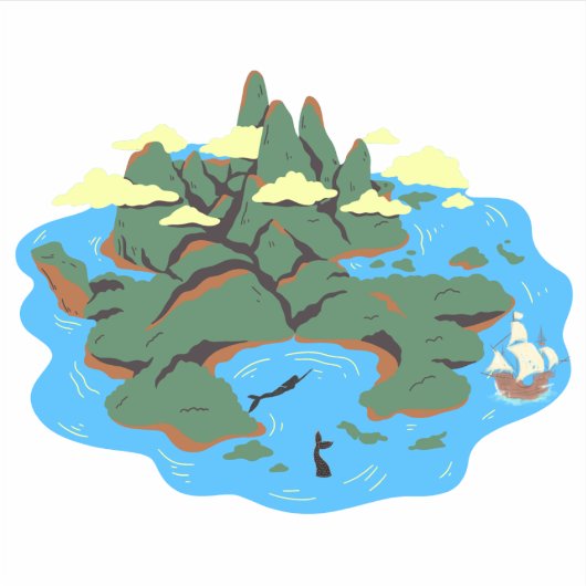 Peter Pan Neverland Island Sticker (Voorkant)