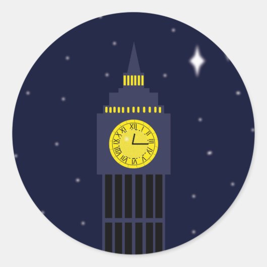 Peter Pan Neverland Klokkentoren wensster Ronde Sticker (Voorkant)