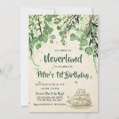 Peter Pan Neverland Verjaardagsuitnodiging Kaart (Voorkant)