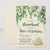 Peter Pan Neverland Verjaardagsuitnodiging Kaart (Voorkant / Achterkant)
