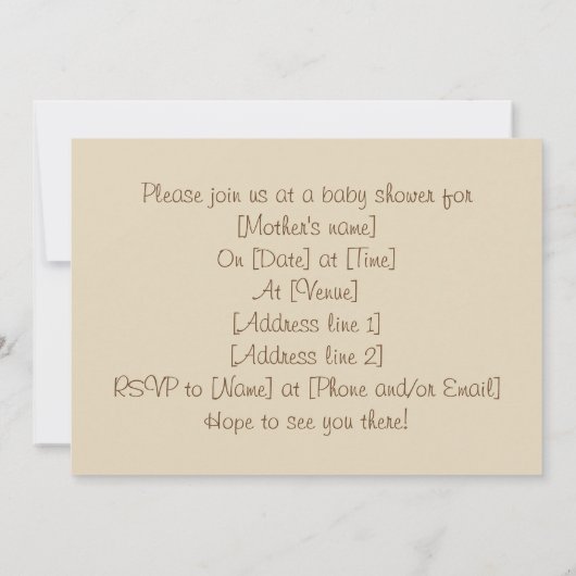 Peter Pan on Nest Raft - Baby Uitnodiging (Achterkant)