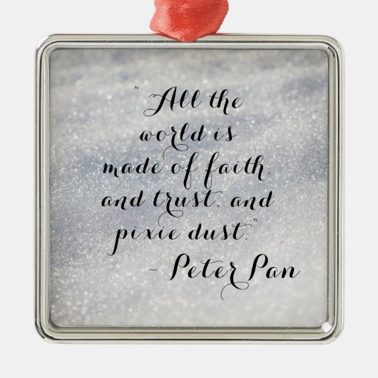 Peter Pan Quote | Versiering Metalen Ornament (Voorkant)
