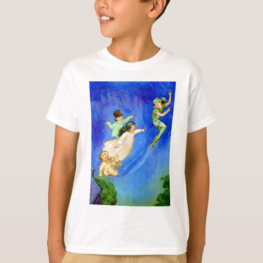 PETER PAN, WENDY, JOHN EN MICHAEL VLIEGEN WEG T-SHIRT (Voorkant)