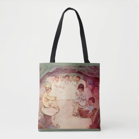 Peter Pan Wendy Lost Boys paddenstoel grot boek Tote Bag (Voorkant)