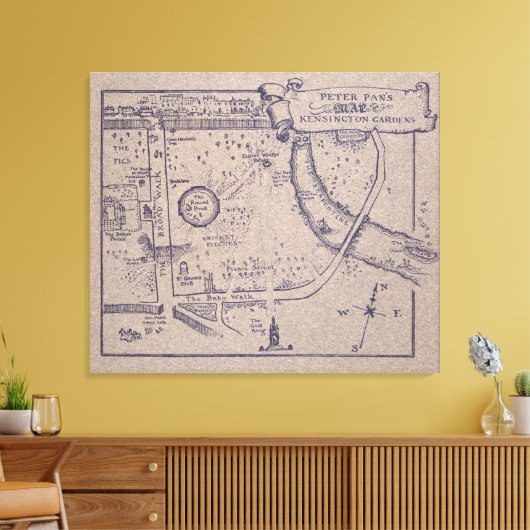 Peter Pan's Kensington-tuinen Canvas Afdruk (Insitu (Woonkamer))