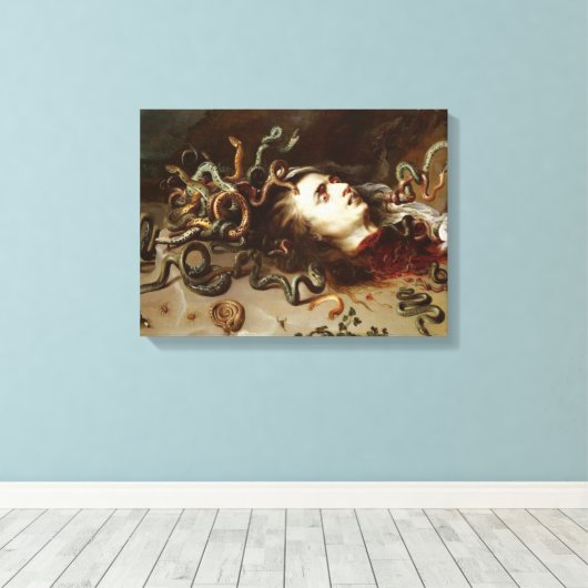 Peter Paul Rubens - Hoofd van Medusa - Baroque P Canvas Afdruk (Insitu (Houten vloer))