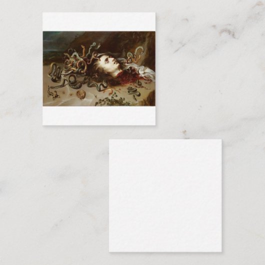 Peter Paul Rubens - Hoofd van Medusa - Baroque P Vierkante Visitekaartje (Voorkant / Achterkant)