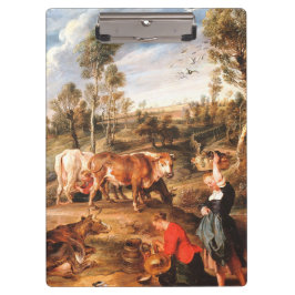 Peter Paul Rubens Melkmeisjes met vee in een lands Klembord