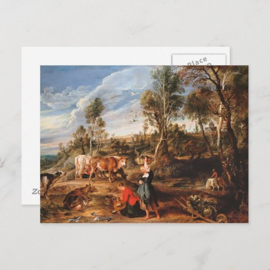 Peter Paul Rubens - Milkmaids met vee Briefkaart (Voorkant / Achterkant)
