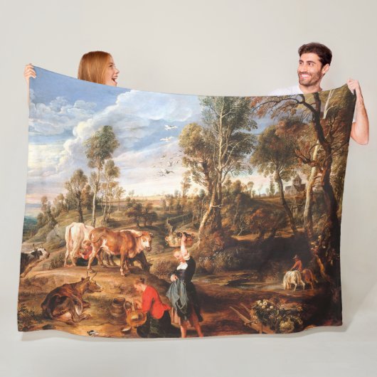 Peter Paul Rubens Milkmaids met vee in een land Fleece Deken (In situ)