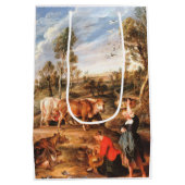 Peter Paul Rubens Milkmaids met vee in een land Medium Cadeauzakje (Achterkant)