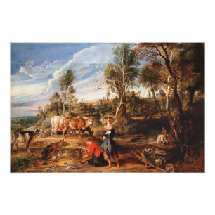 Peter Paul Rubens Milkmaids met vee in een land Perfect Poster