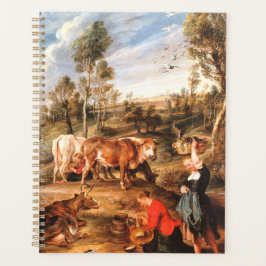 Peter Paul Rubens Milkmaids met vee in een land Planner