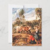 Peter Paul Rubens Milkmaids met vee in een land RSVP Kaartje (Voorkant)