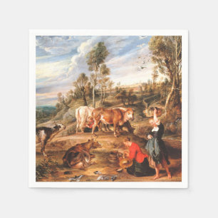 Peter Paul Rubens Milkmaids met vee in een land Servet