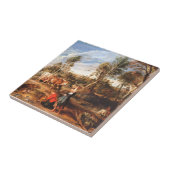Peter Paul Rubens Milkmaids met vee in een land Tegeltje (Zijkant)