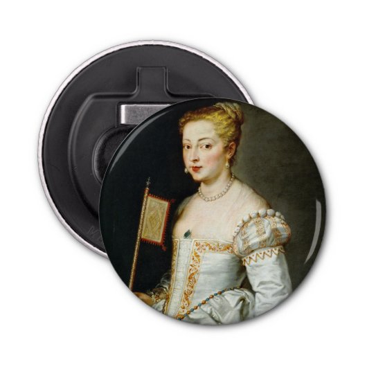 Peter Paul Rubens Portret van een dame Button Flesopener (Voorkant)