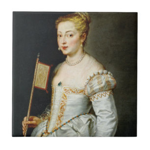 Peter Paul Rubens Portret van een dame Tegeltje