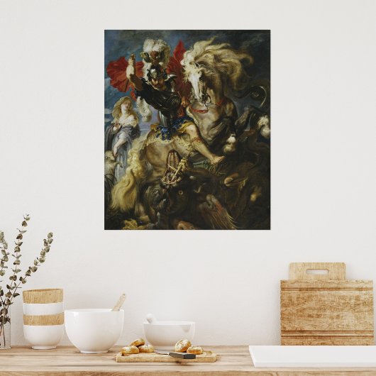 Peter Paul Rubens | St George Battles de Dragon Poster (Keuken)