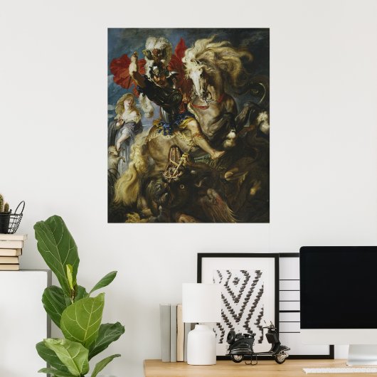 Peter Paul Rubens | St George Battles de Dragon Poster (Thuiskantoor)