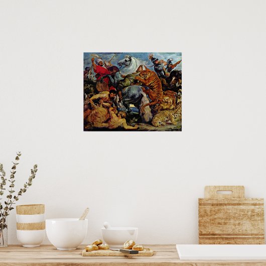Peter Paul Rubens - Tijger en leeuwenjacht Poster (Keuken)