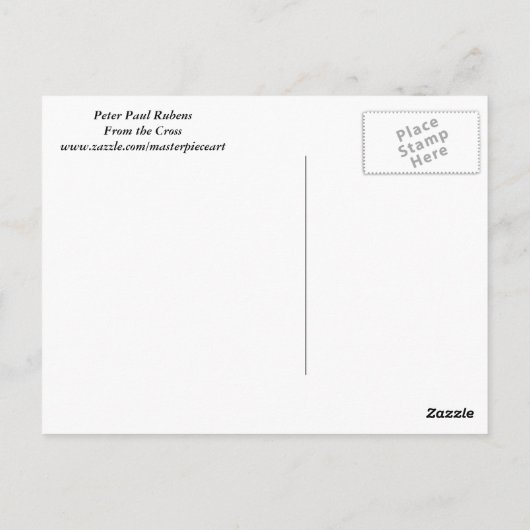 Peter Paul Rubens uit het kruis Briefkaart (Achterkant)