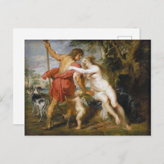 Peter Paul Rubens - Venus en Adonis Feestdagenkaart (Voorkant / Achterkant)