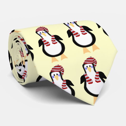 Peter Penguin Stropdas met kerstmis (Opgerold)