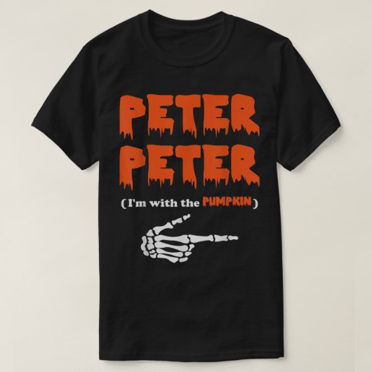 Peter Peter i zit met de pompoen, Halloween costum T-shirt (Design voorkant)