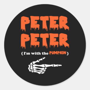 Peter Peter is bij de pompoen. Ronde Sticker