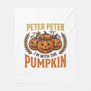 Peter Peter Pompoen Vintage Halloween T-shirt Ontw Fleece Deken