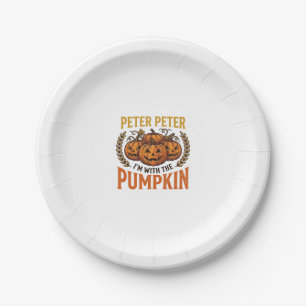 Peter Peter Pompoen Vintage Halloween T-shirt Ontw Papieren Bordje