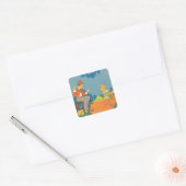 Peter Peter Pompoenetende, Oude Kinderrijmpje Vierkante Sticker (Envelop)