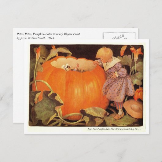 Peter, Peter, Pumpkin-Eater Nursery Rhyme Briefkaart (Voorkant / Achterkant)