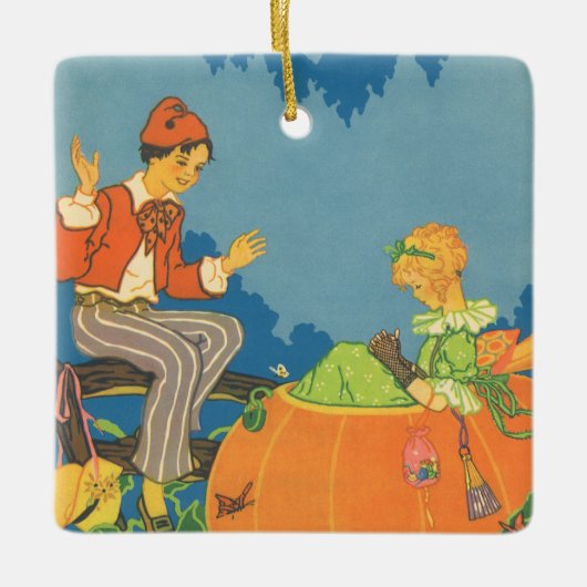 Peter Peter Pumpkin Eater, Nursery Rhyme Keramisch Ornament (Voorkant)