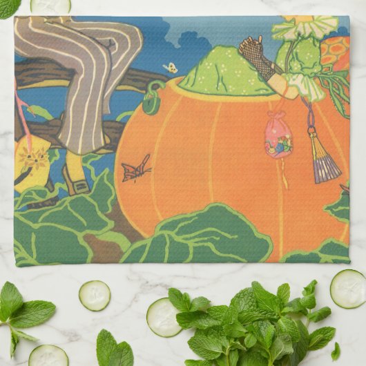 Peter Peter Pumpkin Eater,  Nursery Rhyme Theedoek (Gevouwen)